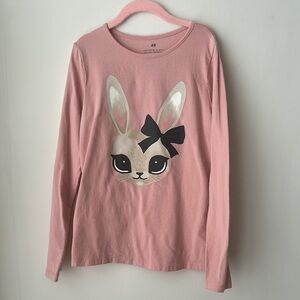 H&M Pink Bunny Graphic Kids Shirt